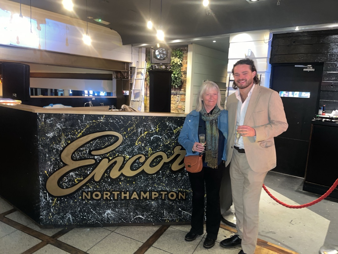 Ben and his mum, Patricia, at the opening of Encore Northampton
