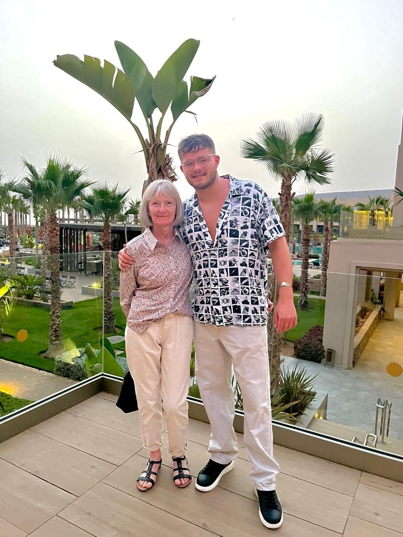 Ben and his mum, Patricia, on holiday together