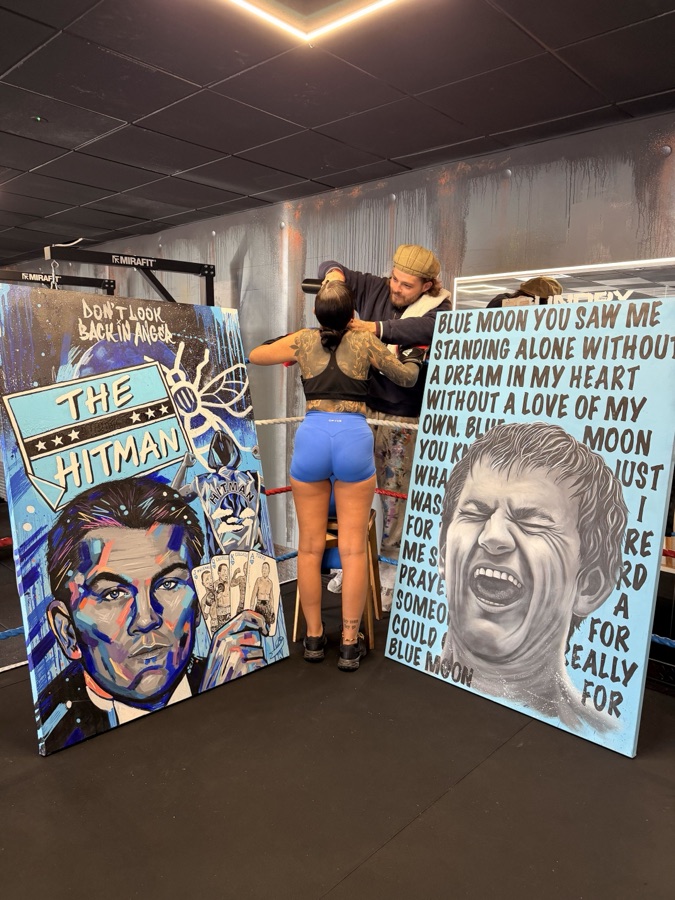 The Hitman and Blue Moon canvases painted by Patricia Studios for Legends Soccer