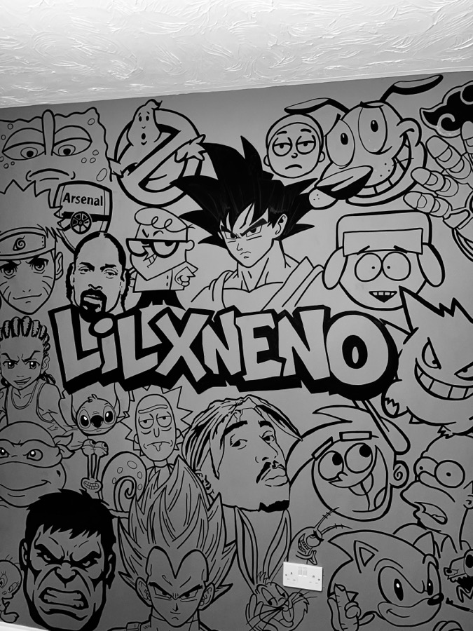 Lil X Neno bedroom mural by Patricia Studios